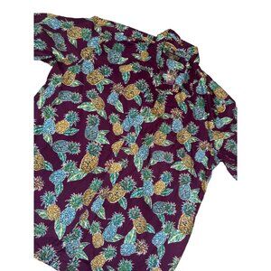 Cook Street purple‎ pineapple, Hawaiian button-down shirt, men’s XL